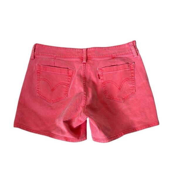 Levi's Denim Shorts Size 10 Coral Pink Stretch Raw Hem Casual Summer - Picture 1 of 5